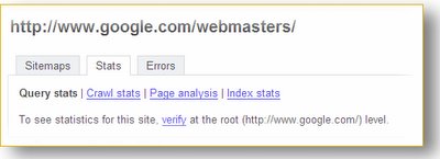 suggestion in the stats feature to verify the site at domain level in webmaster tools